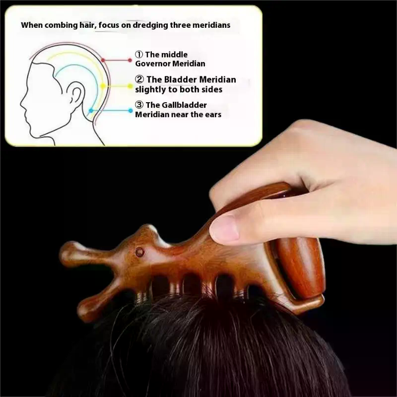 Wooden Massage Comb Head Merid - đánh giá và giá Hair Care Vegan