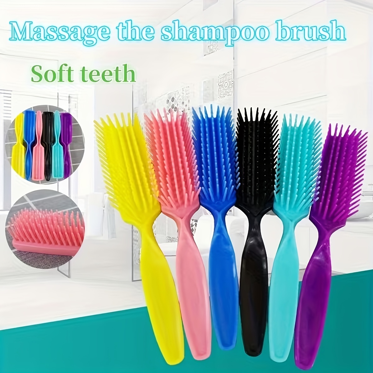 6Pcs Multi-Color Massage Head  - đánh giá và giá Hair Care For Curly Dry Hair