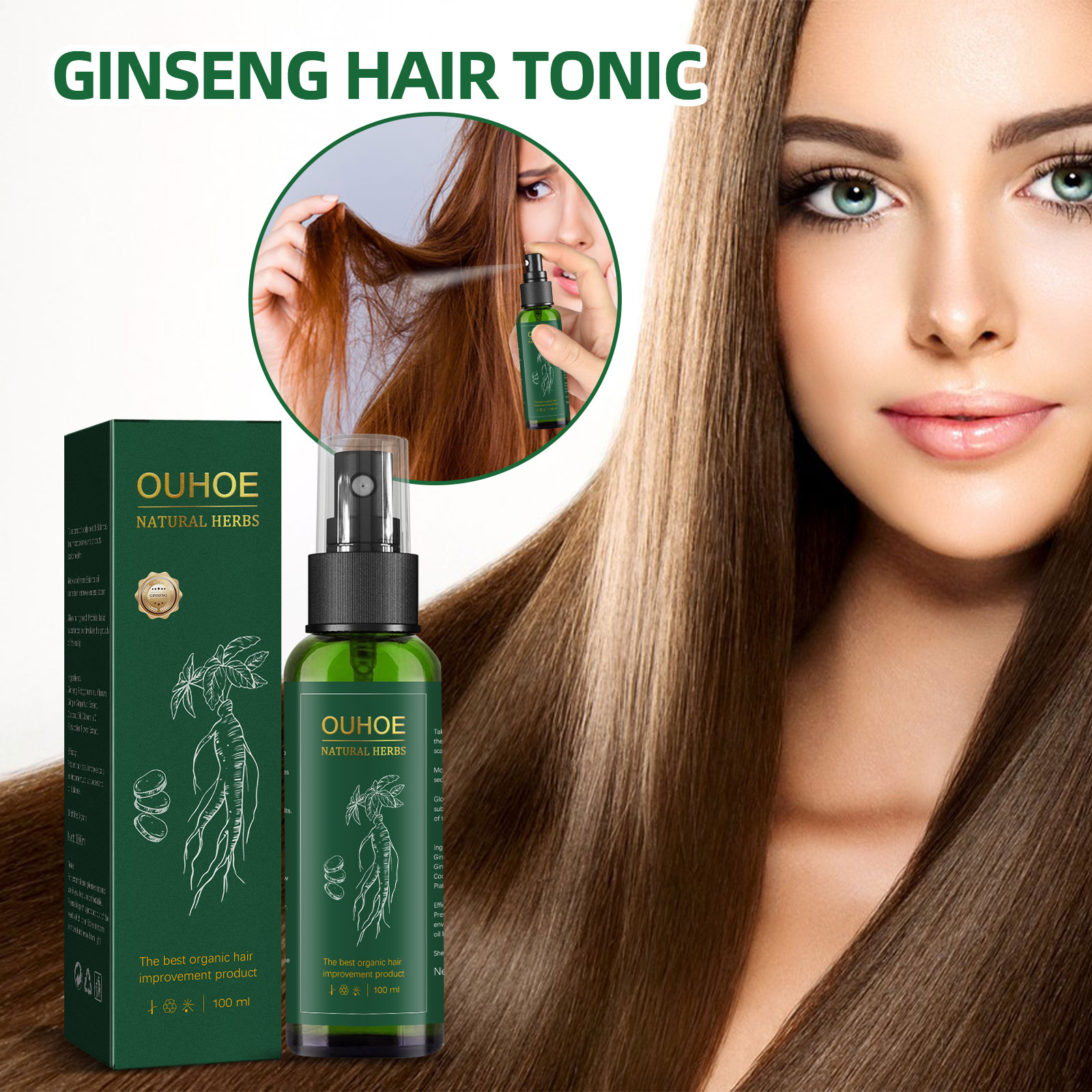 Natural Herbal Ginseng Hair Ca - đánh giá và giá Hair Care Natural Products